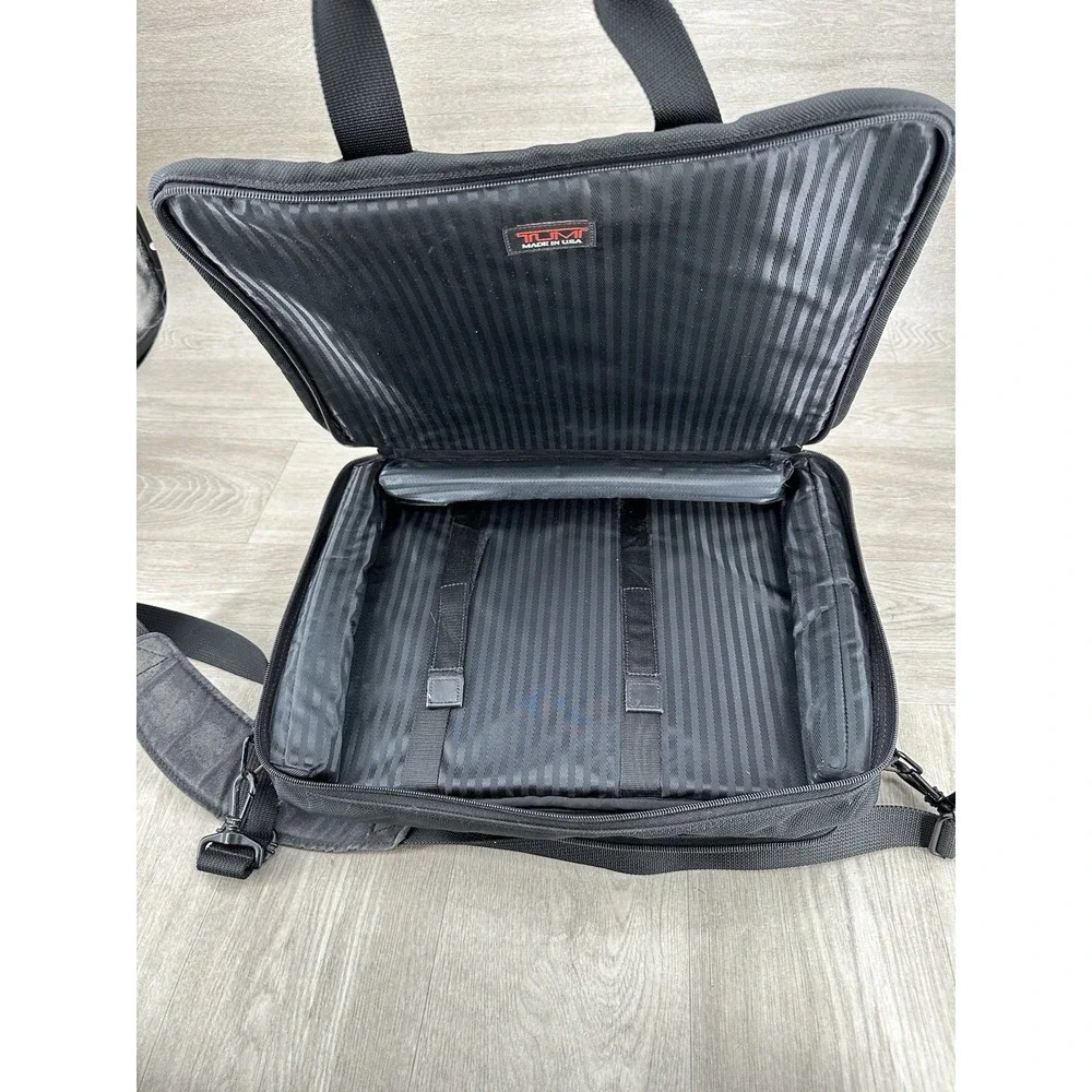 TUMI Alpha Expandable Ballistic Nylon Briefcase Business Laptop Bag 2671D3 Black